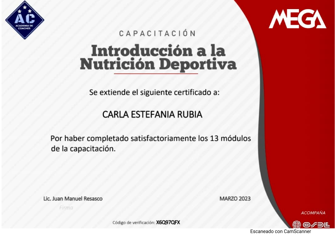 Certificado de formación